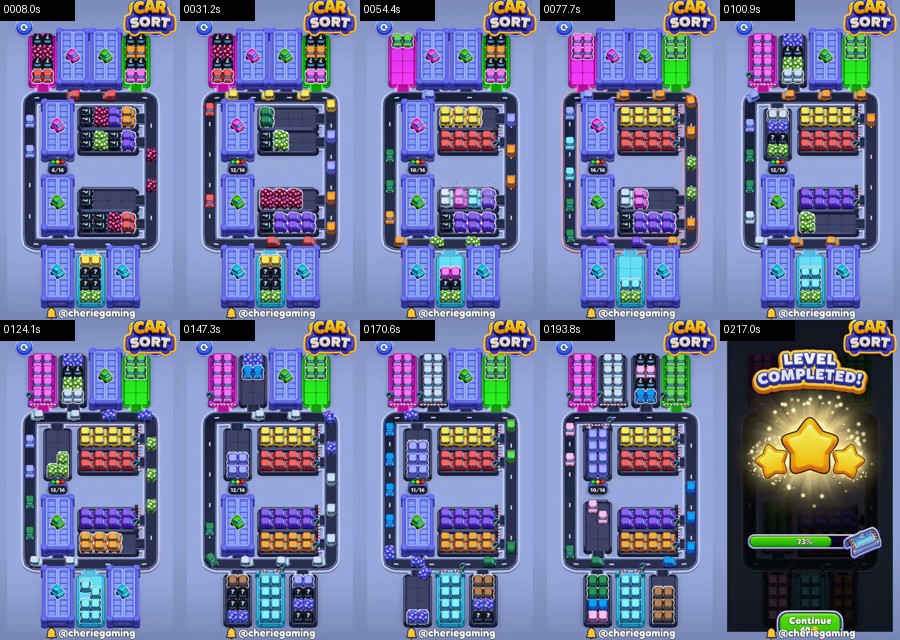 Car Sort: Color Puzzle Level 487 route reference