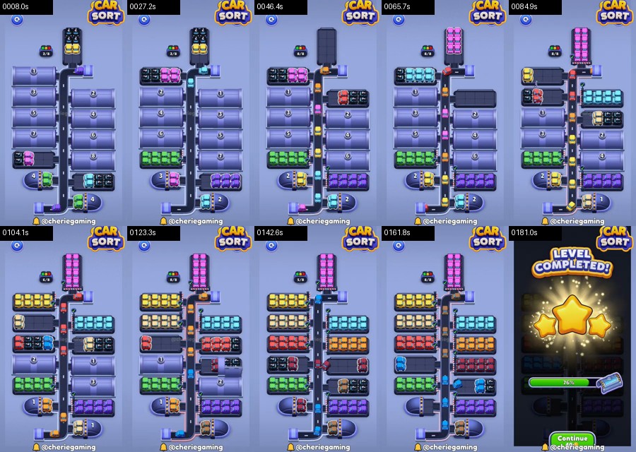 Car Sort: Color Puzzle Level 488 route reference