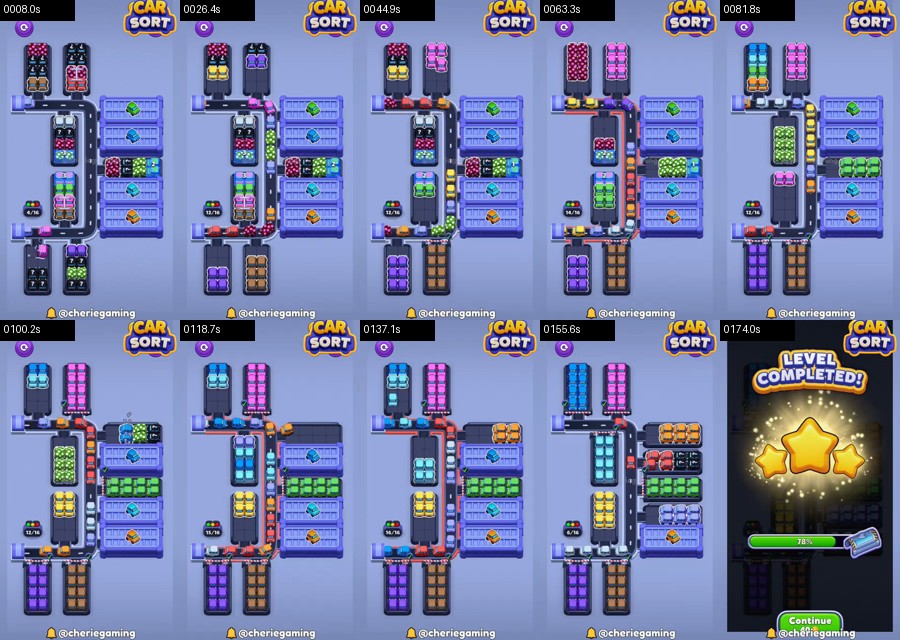 Car Sort: Color Puzzle Level 489 route reference