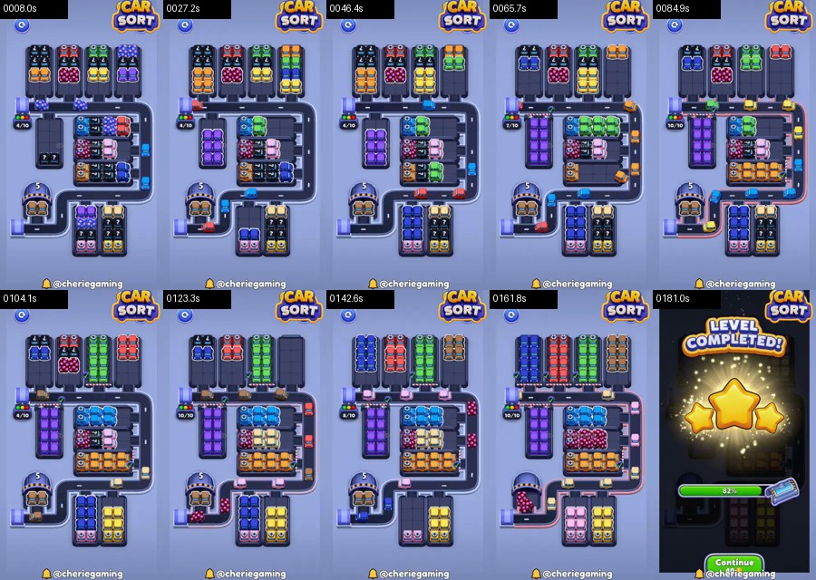 Car Sort: Color Puzzle Level 491 route reference