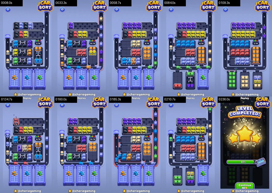 Car Sort: Color Puzzle Level 492 route reference