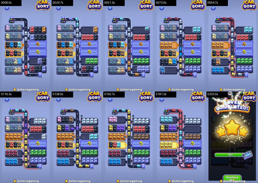 Car Sort: Color Puzzle Level 496 route reference