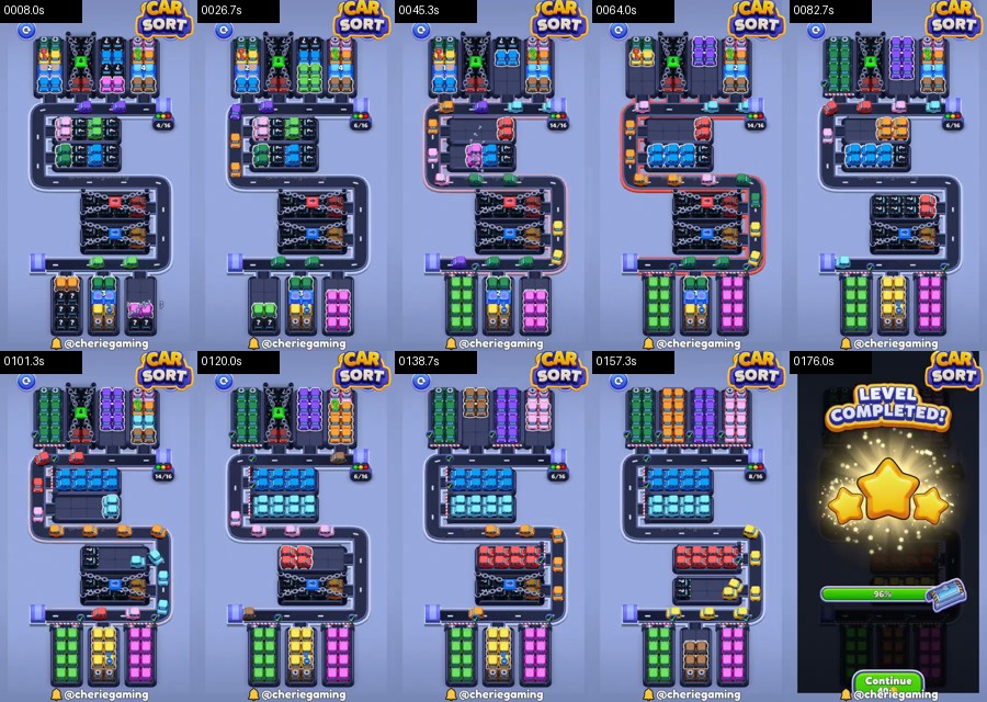 Car Sort: Color Puzzle Level 498 route reference