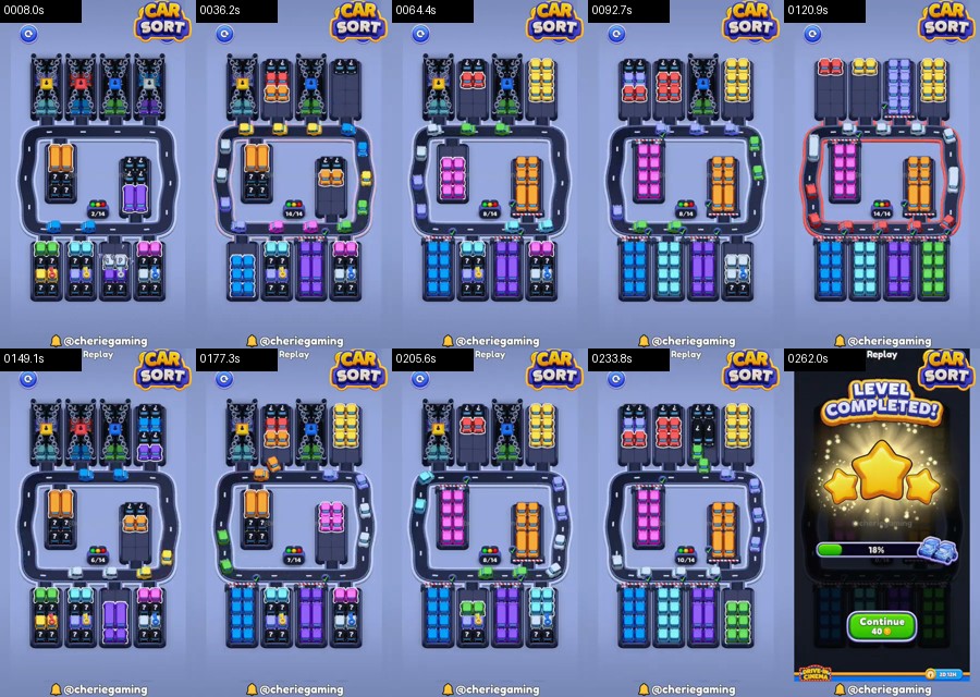 Car Sort: Color Puzzle Level 510 route reference