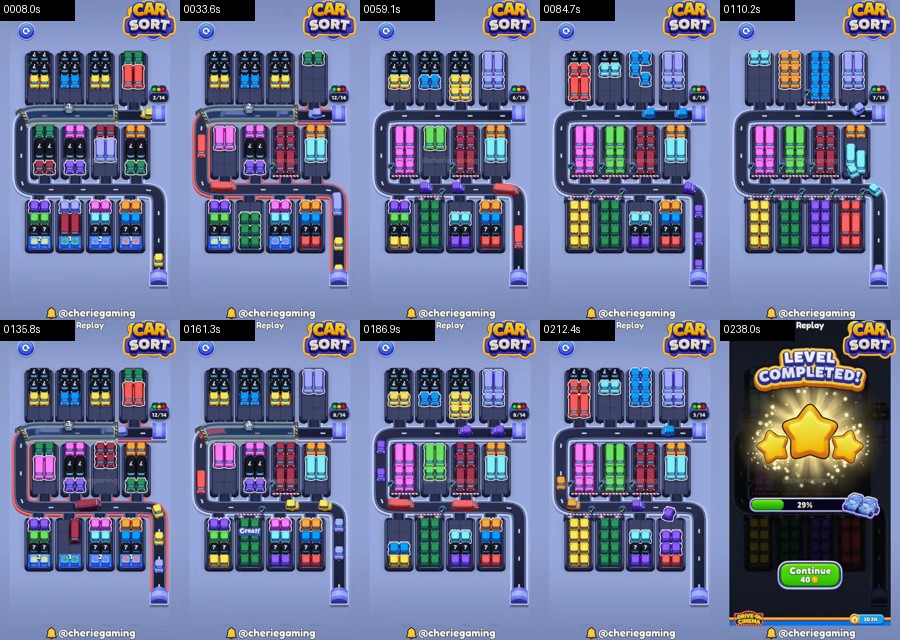 Car Sort: Color Puzzle Level 515 route reference