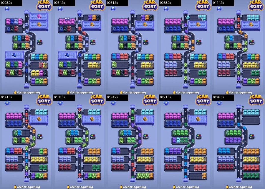 Car Sort: Color Puzzle Level 518 route reference
