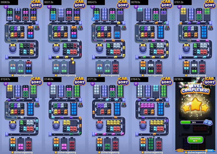 Car Sort: Color Puzzle Level 519 route reference