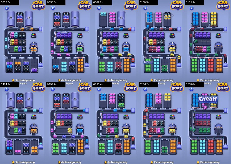 Car Sort: Color Puzzle Level 522 route reference