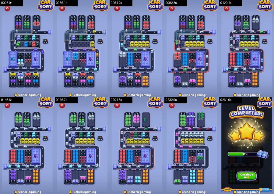 Car Sort: Color Puzzle Level 524 route reference