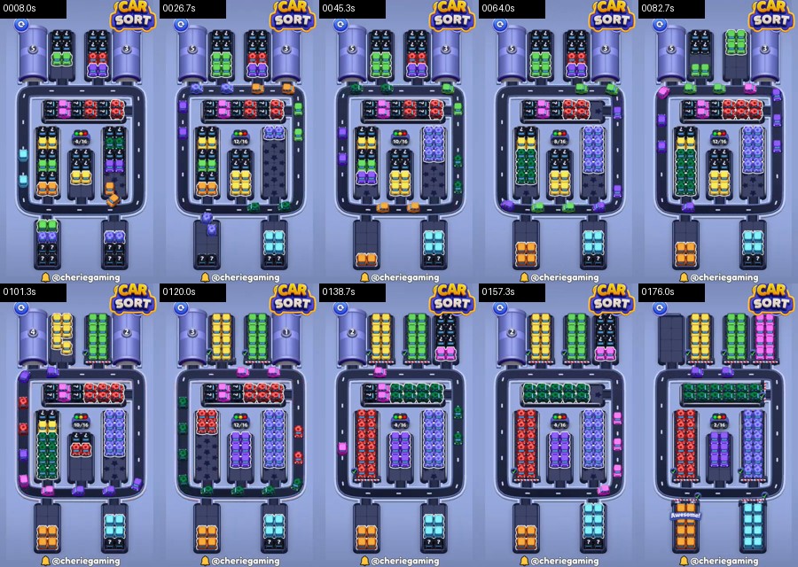 Car Sort: Color Puzzle Level 526 route reference
