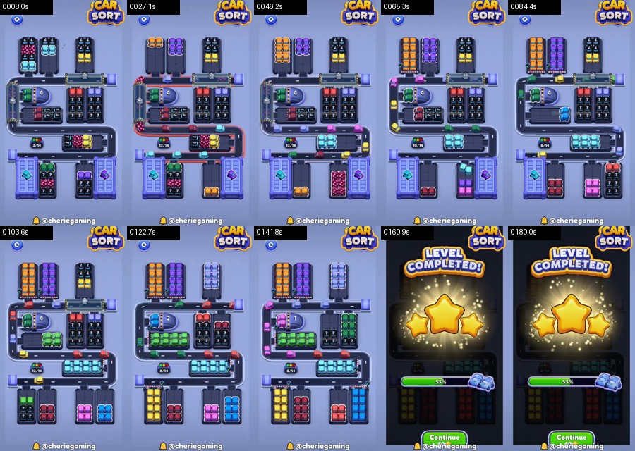 Car Sort: Color Puzzle Level 527 route reference
