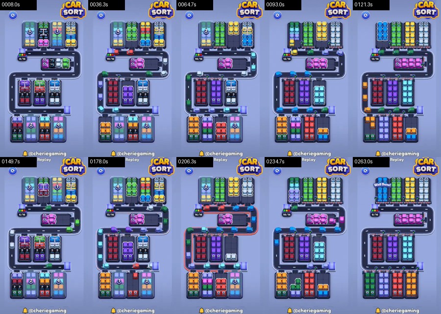 Car Sort: Color Puzzle Level 528 route reference