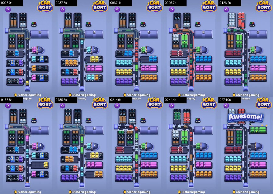 Car Sort: Color Puzzle Level 529 route reference