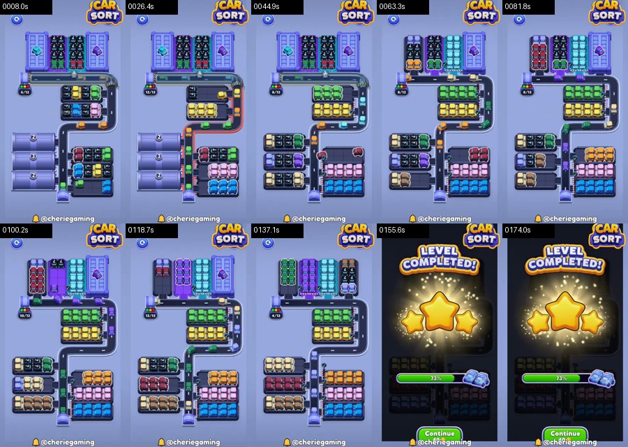 Car Sort: Color Puzzle Level 537 route reference