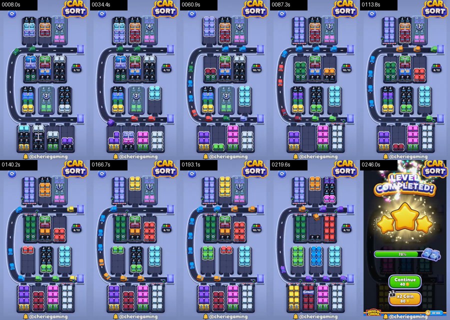 Car Sort: Color Puzzle Level 540 route reference