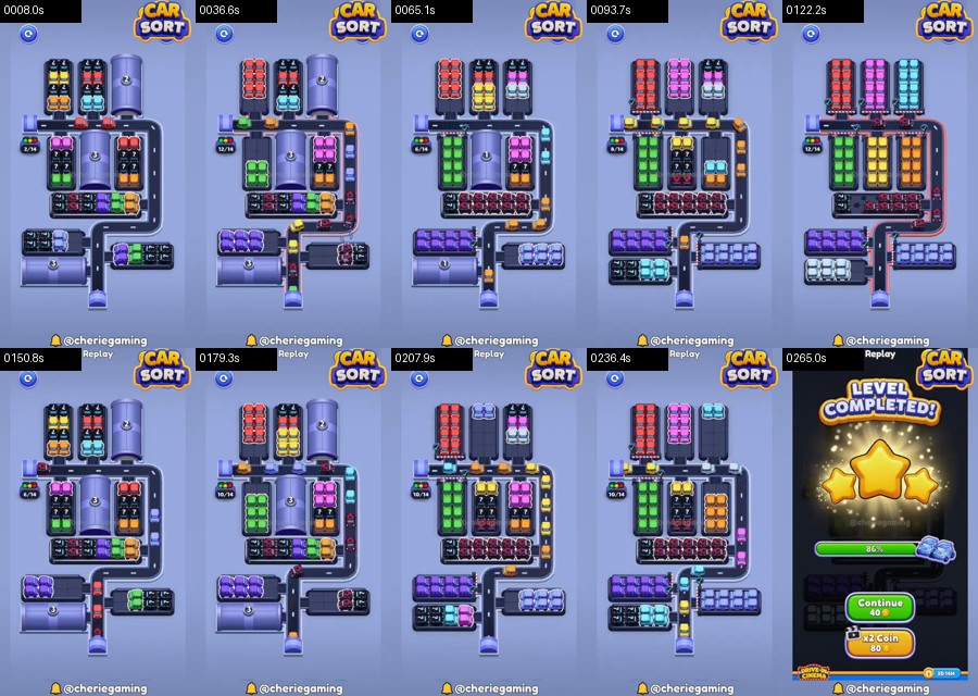Car Sort: Color Puzzle Level 543 route reference