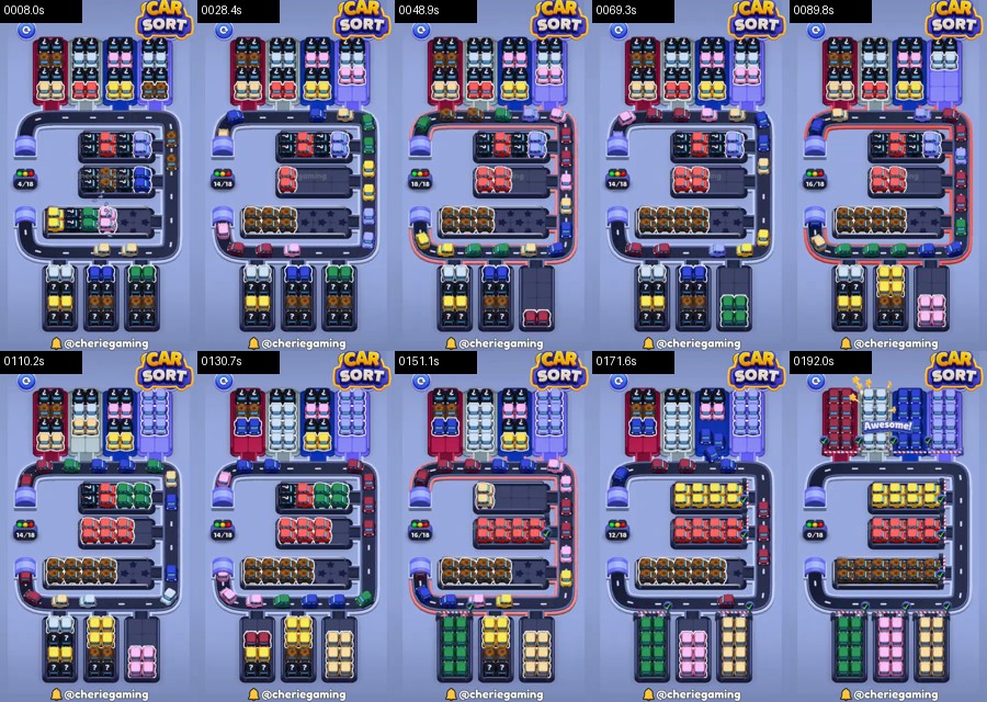 Car Sort: Color Puzzle Level 545 route reference