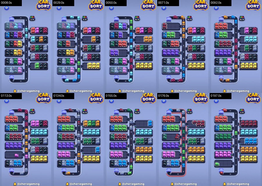 Car Sort: Color Puzzle Level 557 route reference