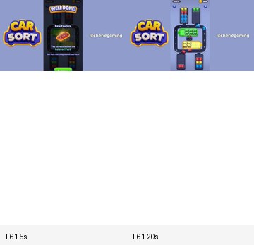 Car Sort Level 61 board analysis frames