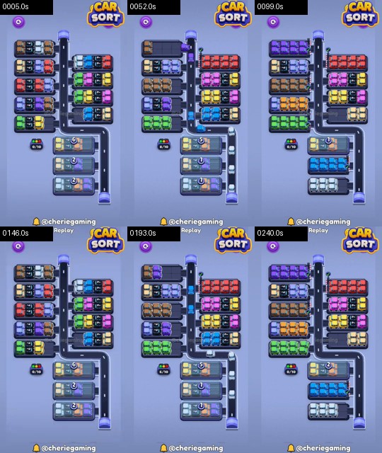 Car Sort Level 69 board analysis frames