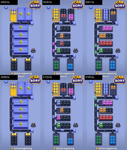 Car Sort Level 70 board analysis frames