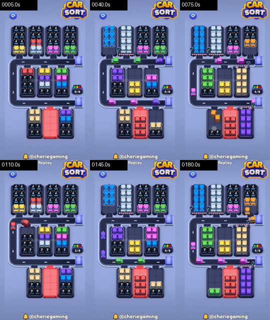 Car Sort Level 71 board analysis frames