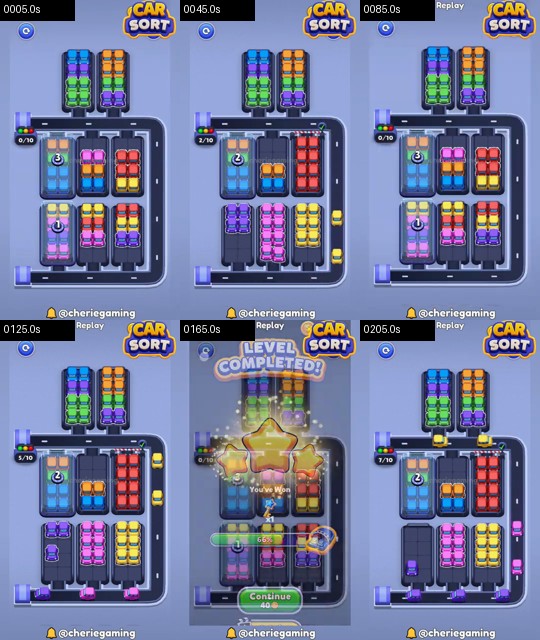 Car Sort Level 80 board analysis frames