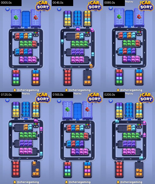 Car Sort Level 81 board analysis frames