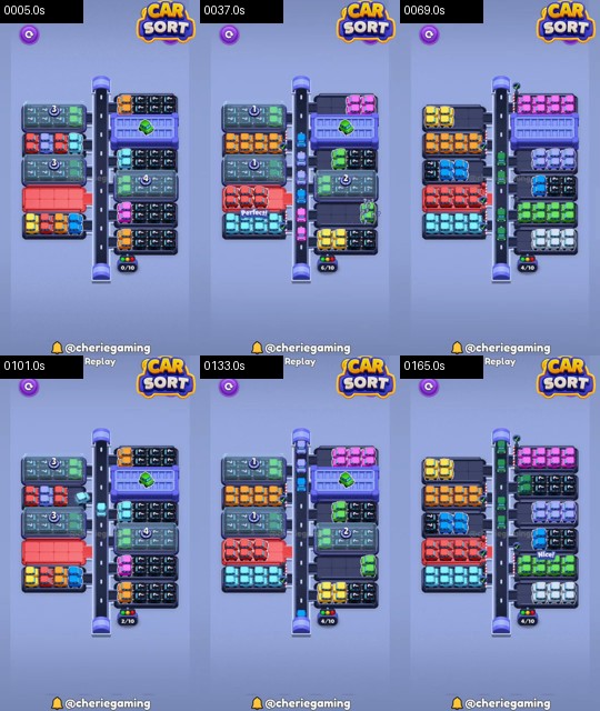 Car Sort Level 89 board analysis frames