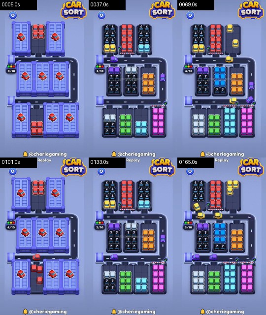 Car Sort Level 90 board analysis frames