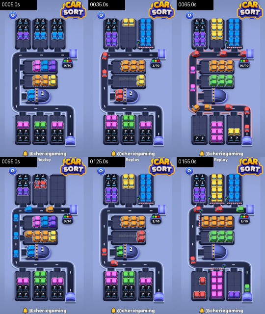 Car Sort Level 92 board analysis frames