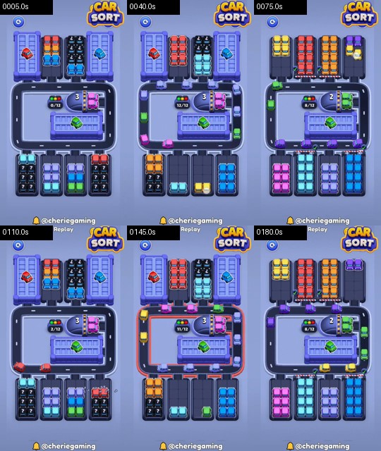 Car Sort Level 93 board analysis frames