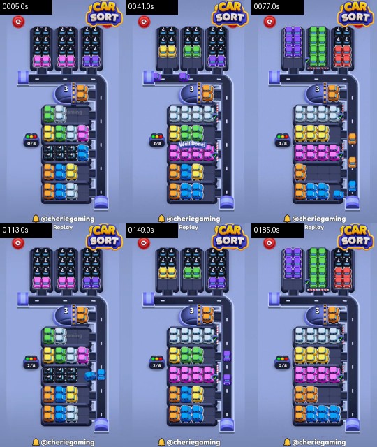 Car Sort Level 94 board analysis frames