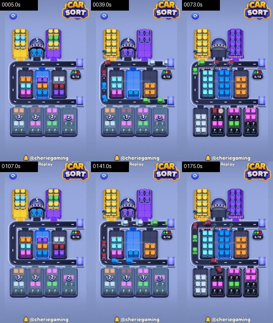 Car Sort Level 97 board analysis frames